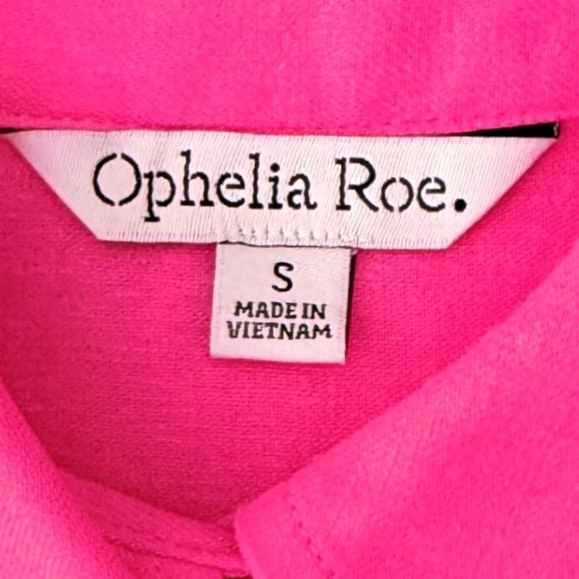 Vintage Ophelia Roe Womens S Pink Sleeveless Button Down Shirt Linen Blend Barbiecore Size S / US 4 / IT 40 - 5 Thumbnail