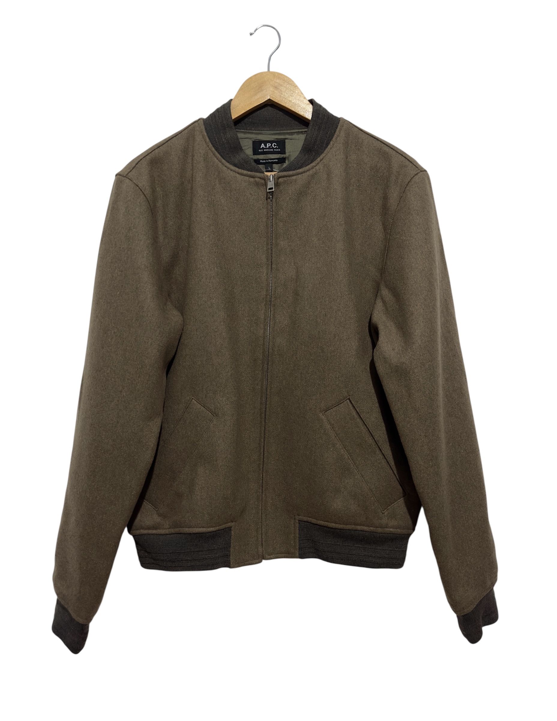 A.P.C. Brown olive wool jacket Size US L / EU 52-54 / 3 - 1 Thumbnail