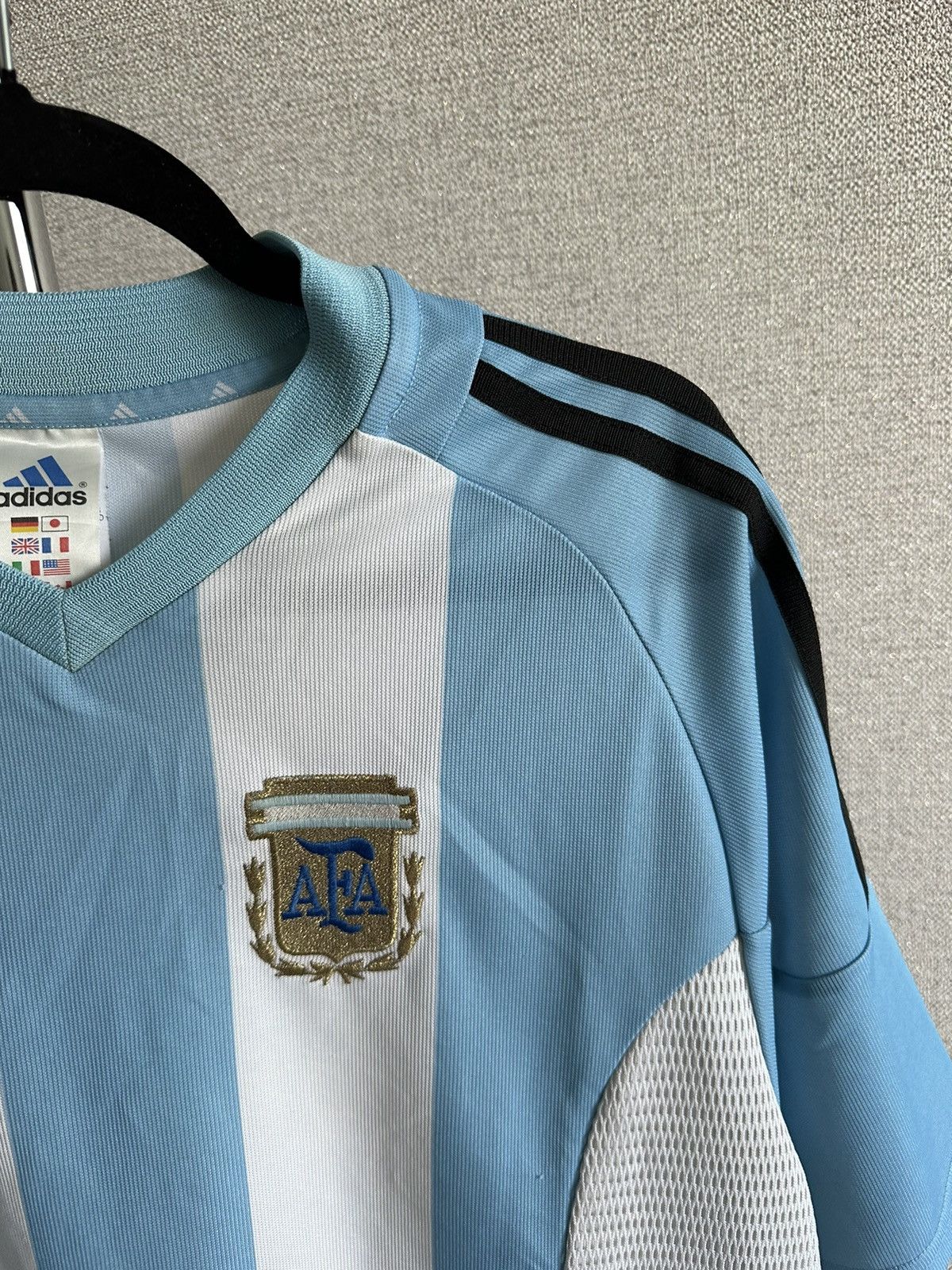 Adidas 2002 Adidas Argentina National Team Vintage Home Jersey Size US L / EU 52-54 / 3 - 6 Thumbnail