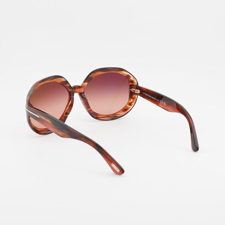 Tom Ford Tom Ford Georgia-02 FT1011 55F Sunglasses Havana Round Frame Size ONE SIZE - 9 Thumbnail