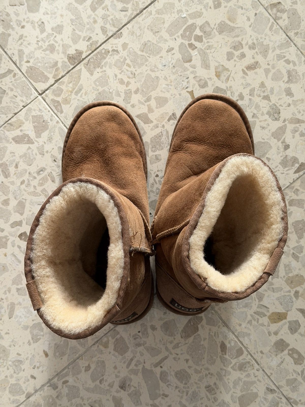 Ugg UGG Auzland Sheepskin Mid Calf Boots Brown Suede Fur Lined Size US 9 / IT 39 - 3 Thumbnail