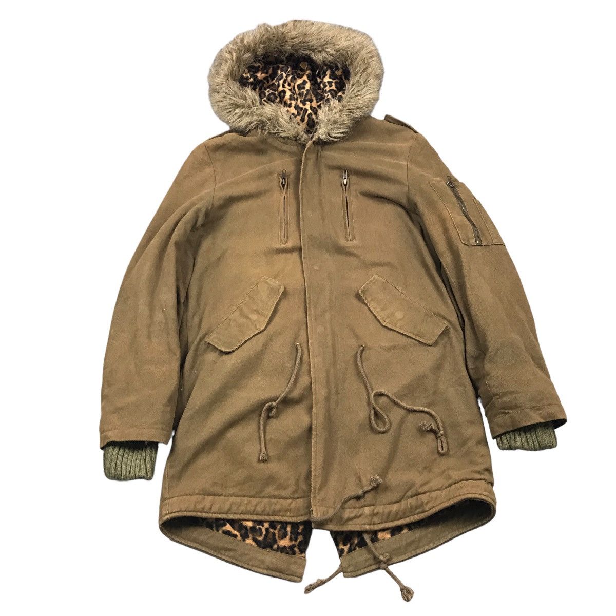 ATTACHMENT BROWN PARKAS FUR HOODIES JACKET 152