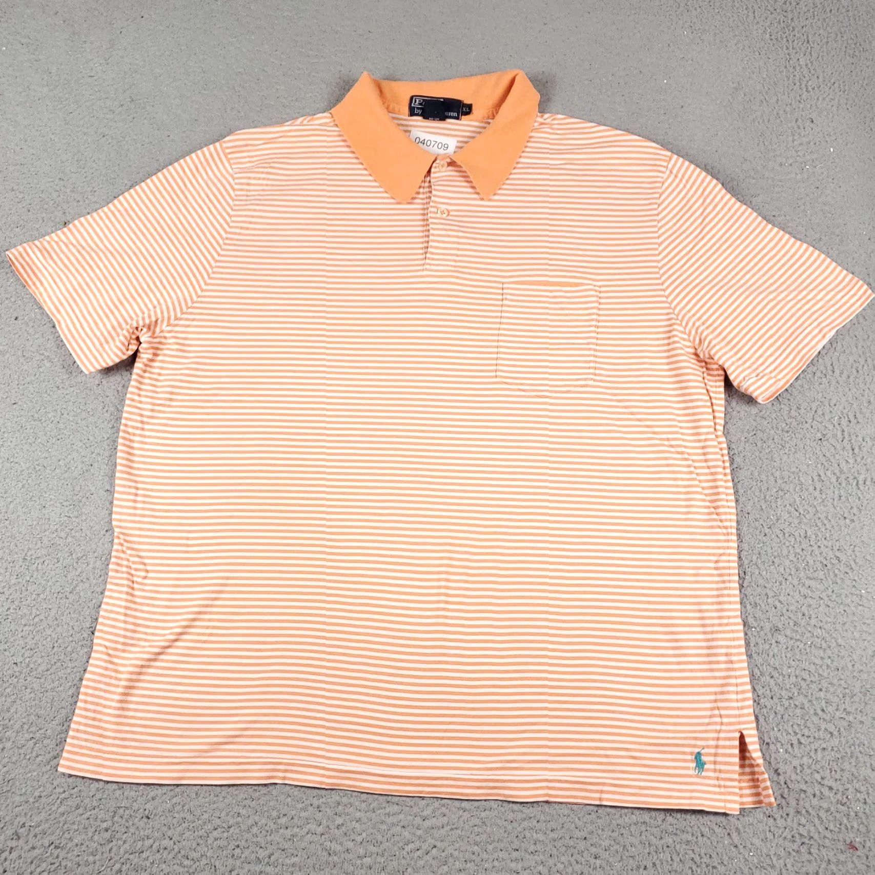 Ralph Lauren Ralph Lauren Polo Shirt Mens XL Orange Striped Casual Short Sleeve Size US XL / EU 56 / 4 - 2 Thumbnail