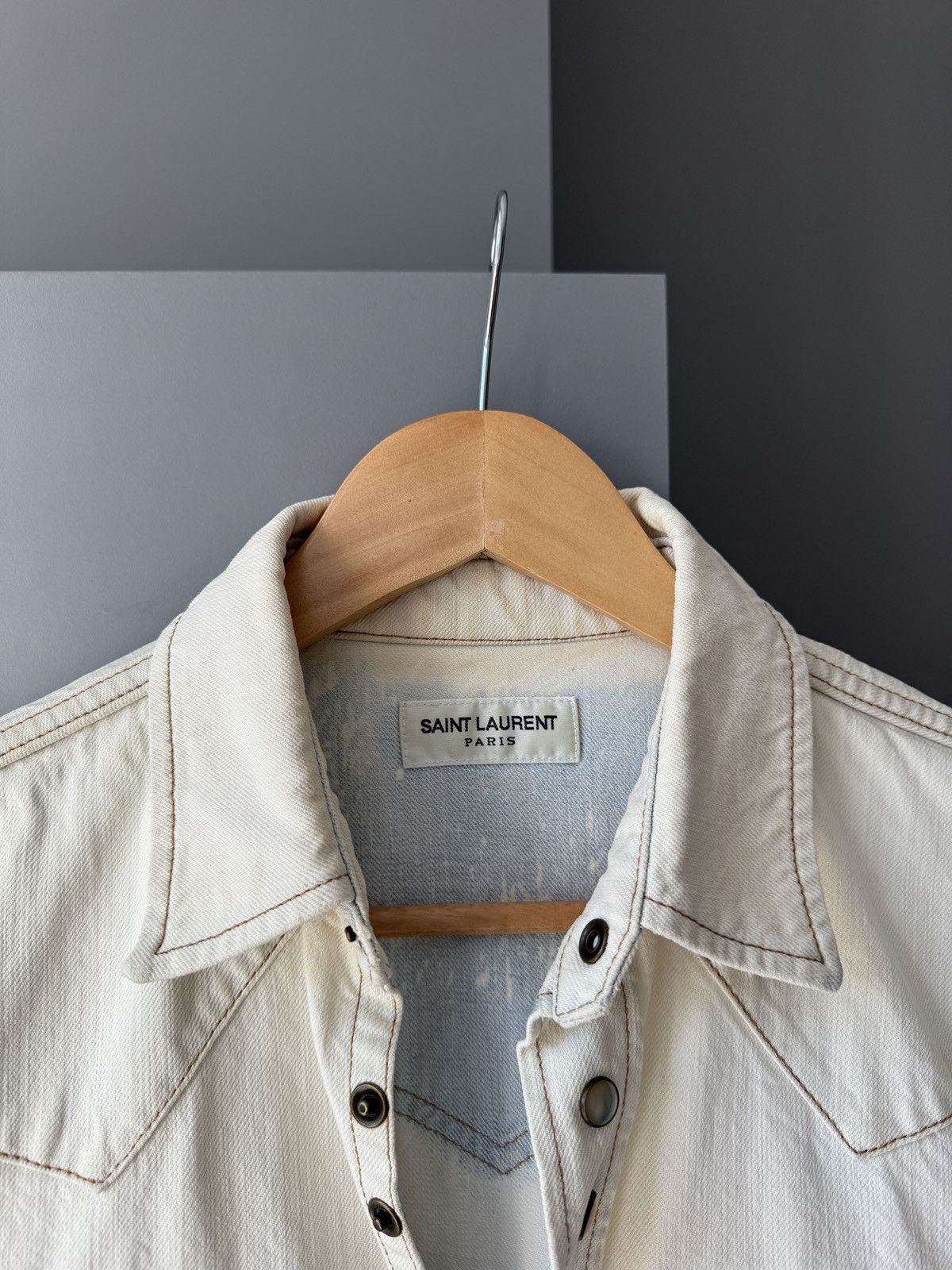 Saint Laurent Paris Saint Laurent SS’19 Western Distressed Denim Shirt Size XS / US 0-2 / IT 36-38 - 4 Thumbnail