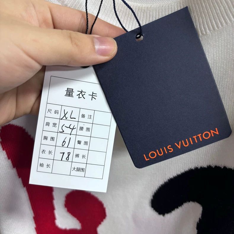 Louis Vuitton Louis Vuitton White geometric knit logo short sleeve Size US XL / EU 56 / 4 - 5 Thumbnail