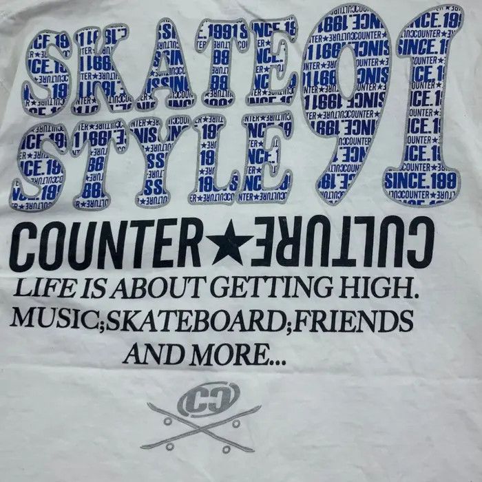 Vintage COUNTER CULTURE SKATEBOARD 1991 Monogram Tee Shirt Size L / US 10 / IT 46 - 5 Thumbnail