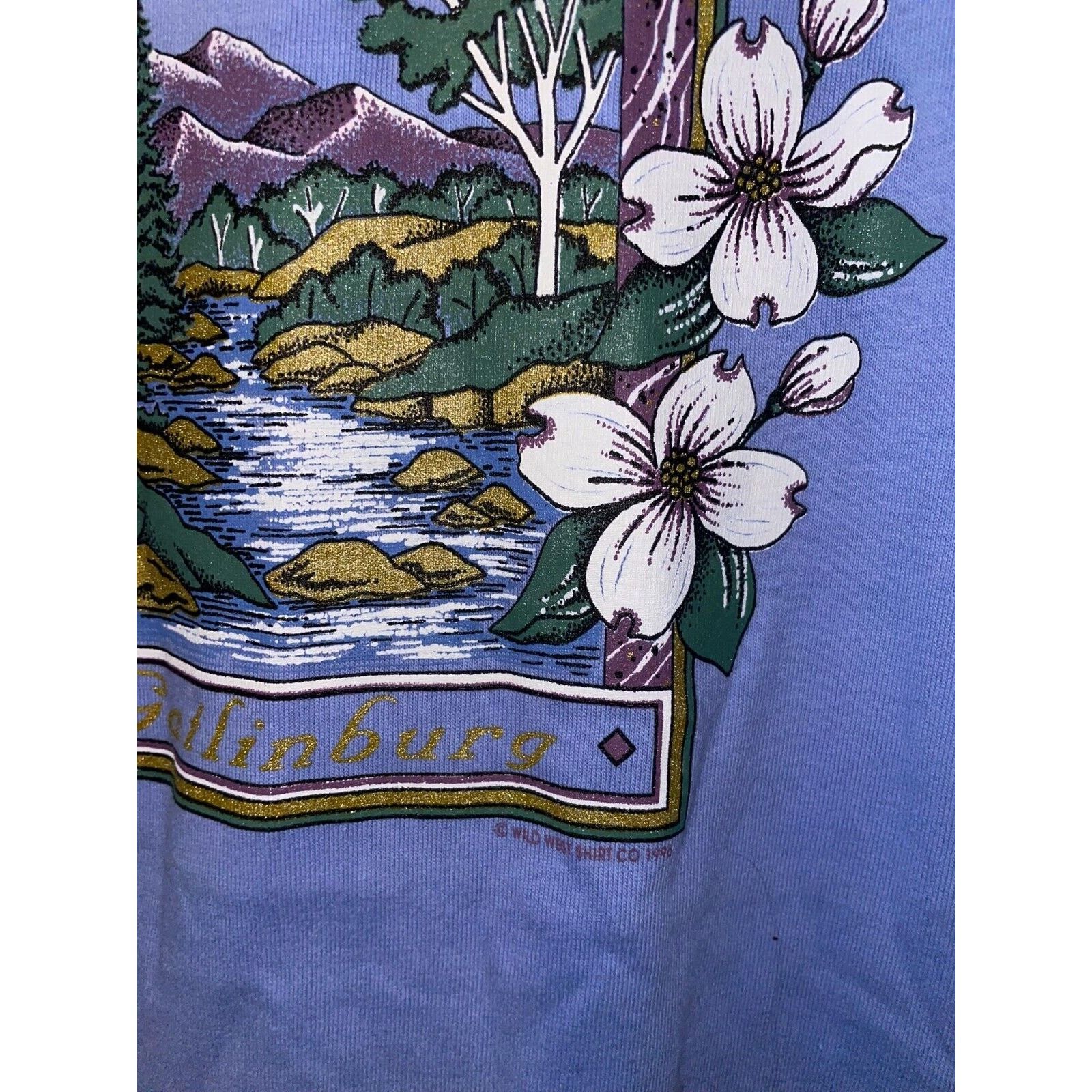 Jerzees Vintage Gatlinburg Shirt TN Tennessee Purple Tee VTG 90s L Size US L / EU 52-54 / 3 - 5 Thumbnail