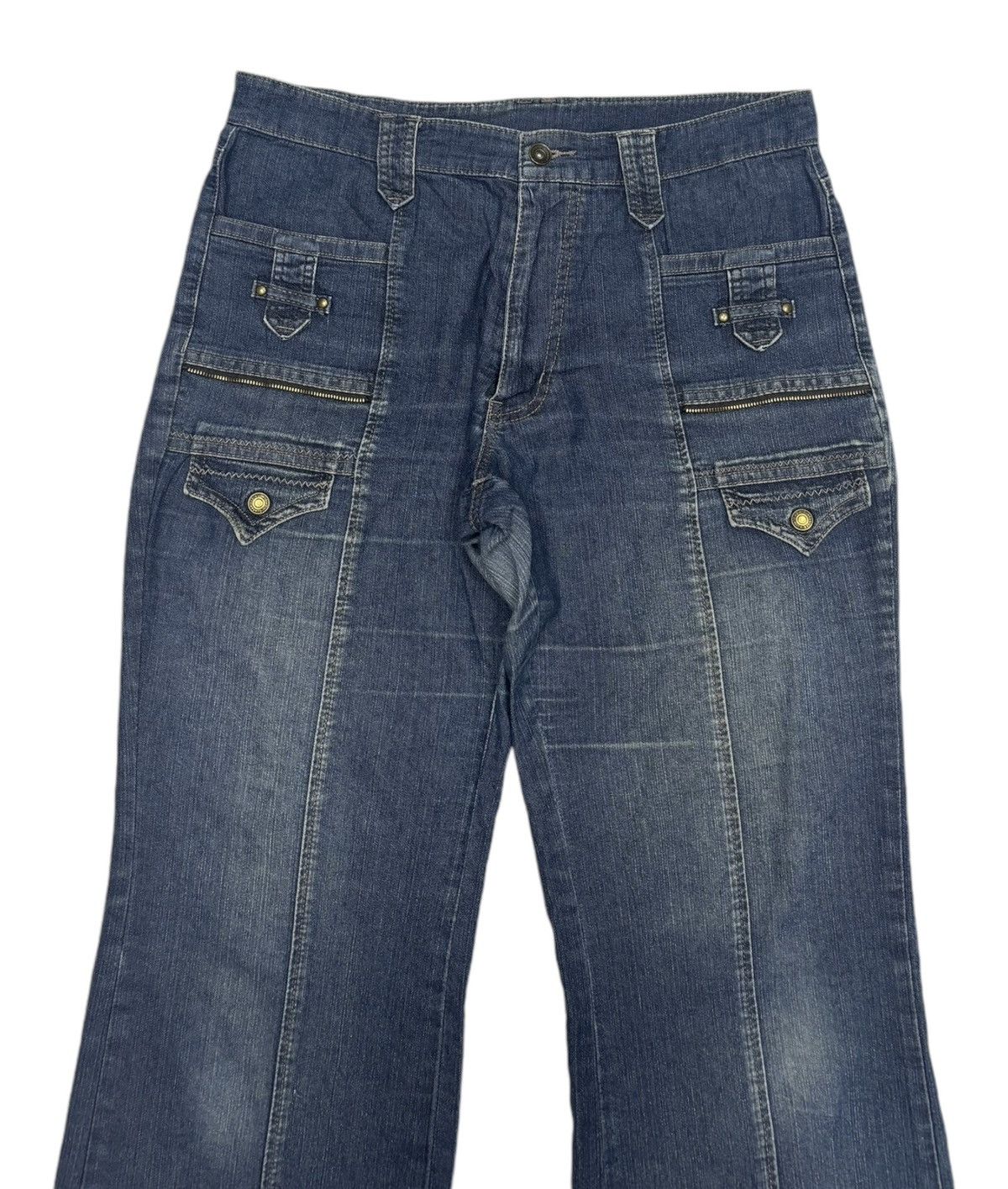 Japanese Brand VINTAGE JAPANESE UNBRAND BAGGY FLARED JEANS Size US 32 / EU 48 - 5 Thumbnail