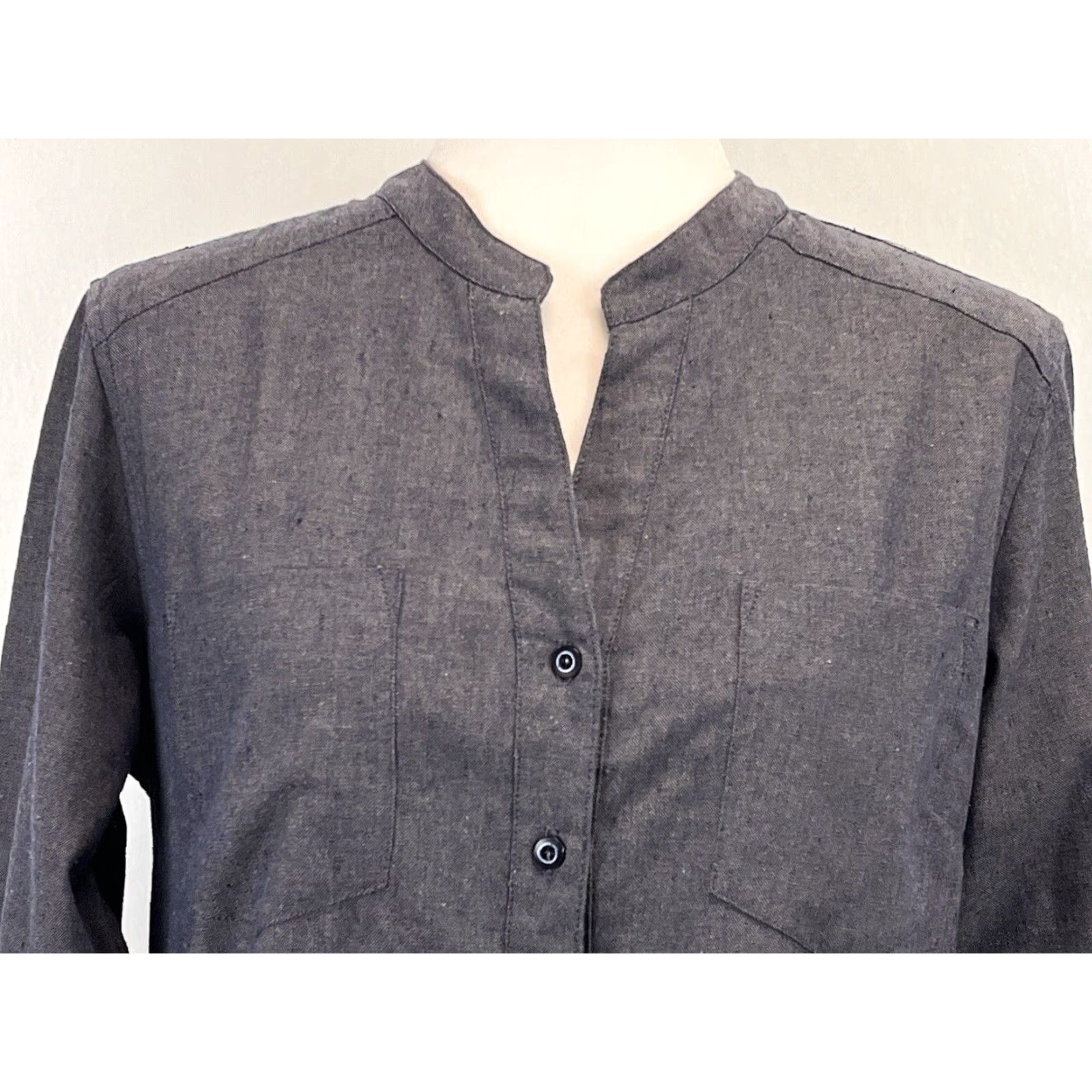 Vintage VINTAGE Bridge and Burn Dress Linen Blend Women Sz M Long Sleeve Blue Outdoor Sustainable Size S / US 4 / IT 40 - 5 Thumbnail