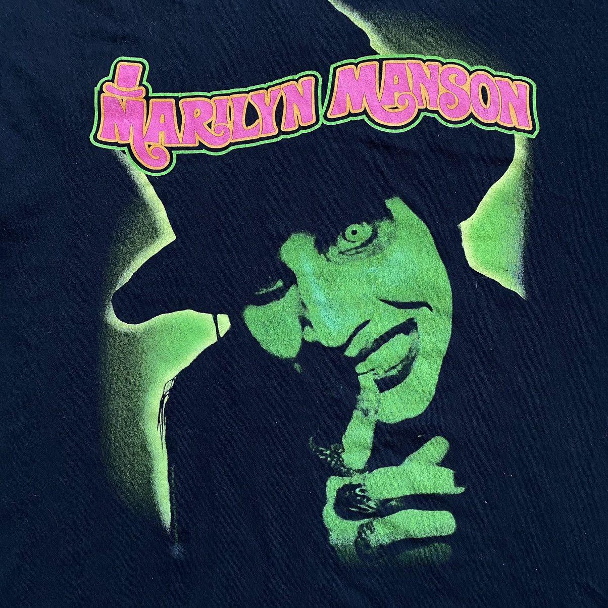 Band Tees AMAZING MARILYN MANSON Y2K NEON EMO STYLE BIG PRINT T SHIRT Size US L / EU 52-54 / 3 - 2 Thumbnail