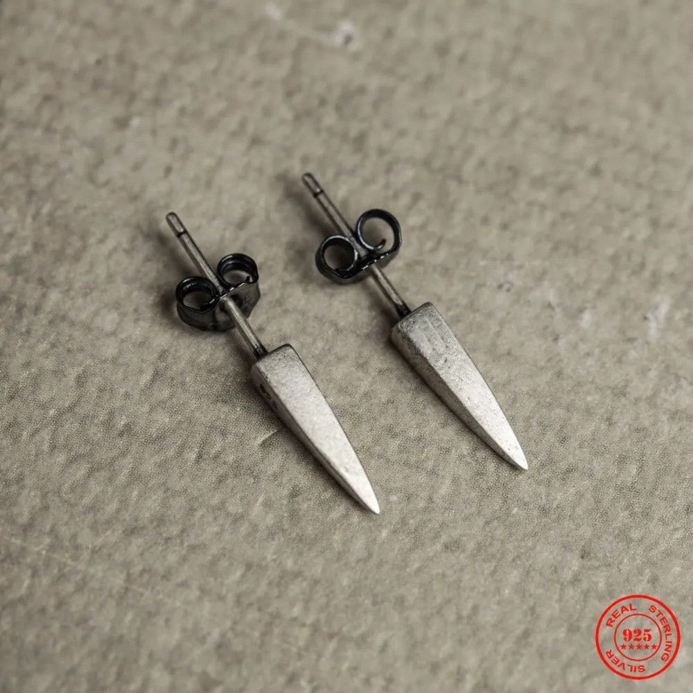 Jewelry Punk Style Stud Earrings 925 Sterling Silver Jewelry Gift Size ONE SIZE - 3 Thumbnail