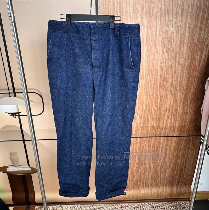Thom Browne Thom Browne Men's Casual Pants in Navy Denim . Size US 30 / EU 46 - 2 Thumbnail