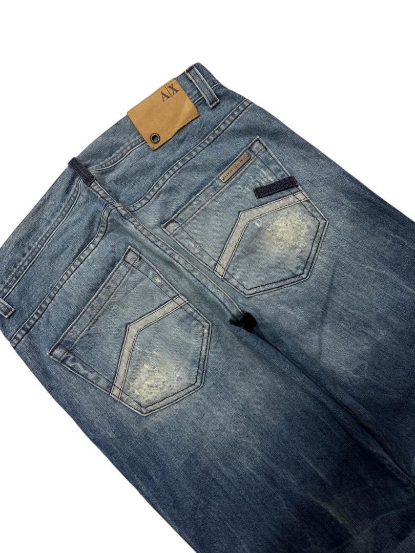 If Six Was Nine VINTAGE ARMANI EXCHANGE DESTROY SPLASHING FADED DENIM GRUNGE Size US 31 - 14 Thumbnail