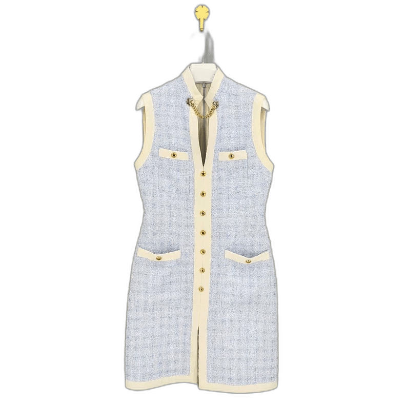 Gucci light blue tweed sleeveless dress by Gucci Size US 38 / EU 54 - 1 Thumbnail