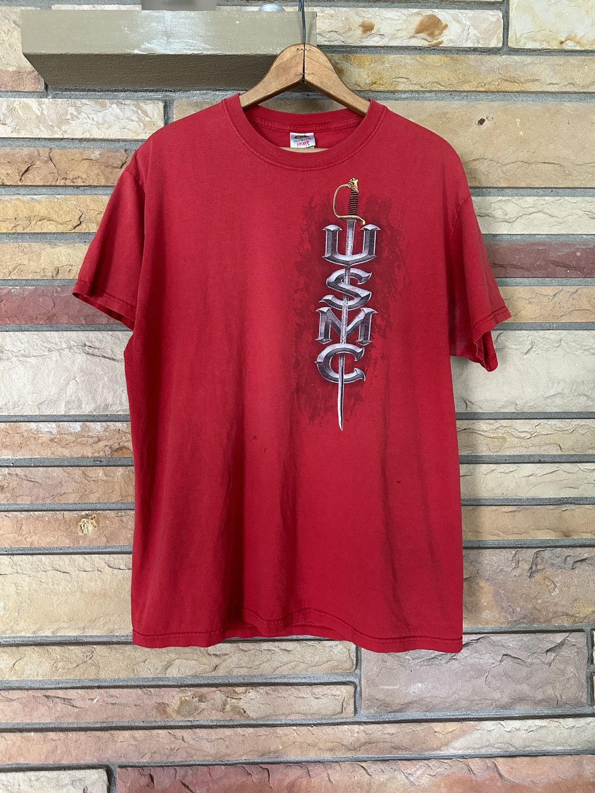 Vintage Vintage Y2K USMC Graphic Tee Size US XL / EU 56 / 4 - 2 Thumbnail