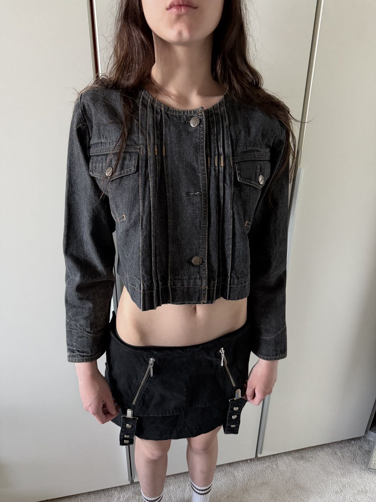 Marithe + Francois Girbaud Marithé + François Girbaud Reproduction Cropped Denim Jacket Size S / US 4 / IT 40 - 10 Thumbnail