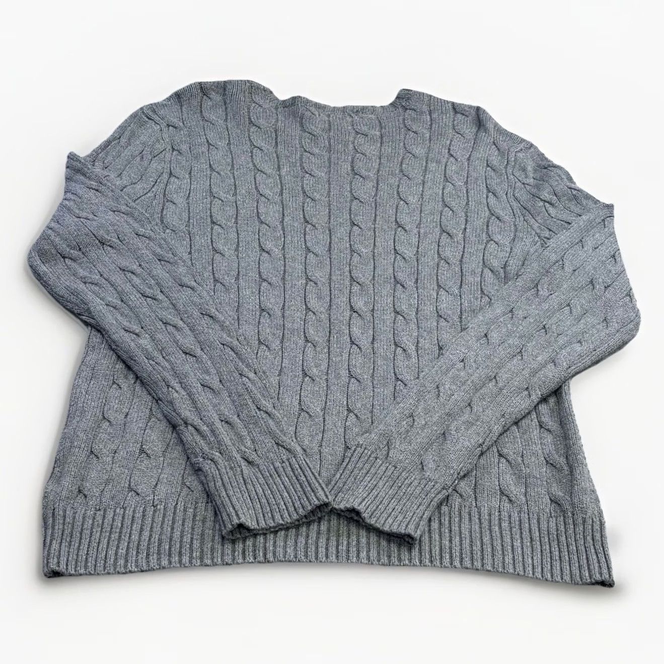 Polo Ralph Lauren Ralph Lauren Jumper Mens Medium Grey Cable-Knit Pullover Polo Ralph Used Size US M / EU 48-50 / 2 - 3 Thumbnail