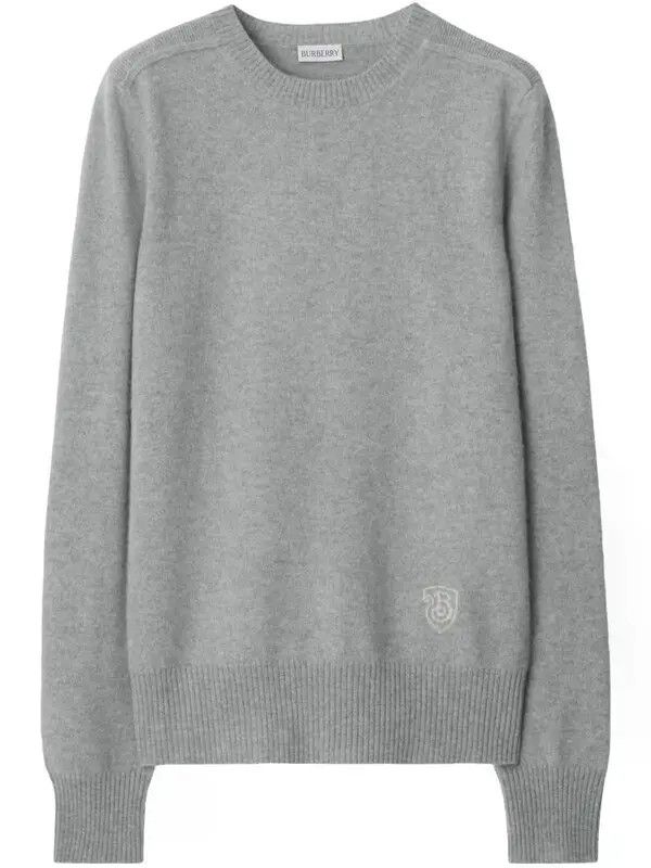 Burberry o1w1db10426 Logo Intarsia Cashmere Jumper in Grey Size S / US 4 / IT 40 - 1 Preview