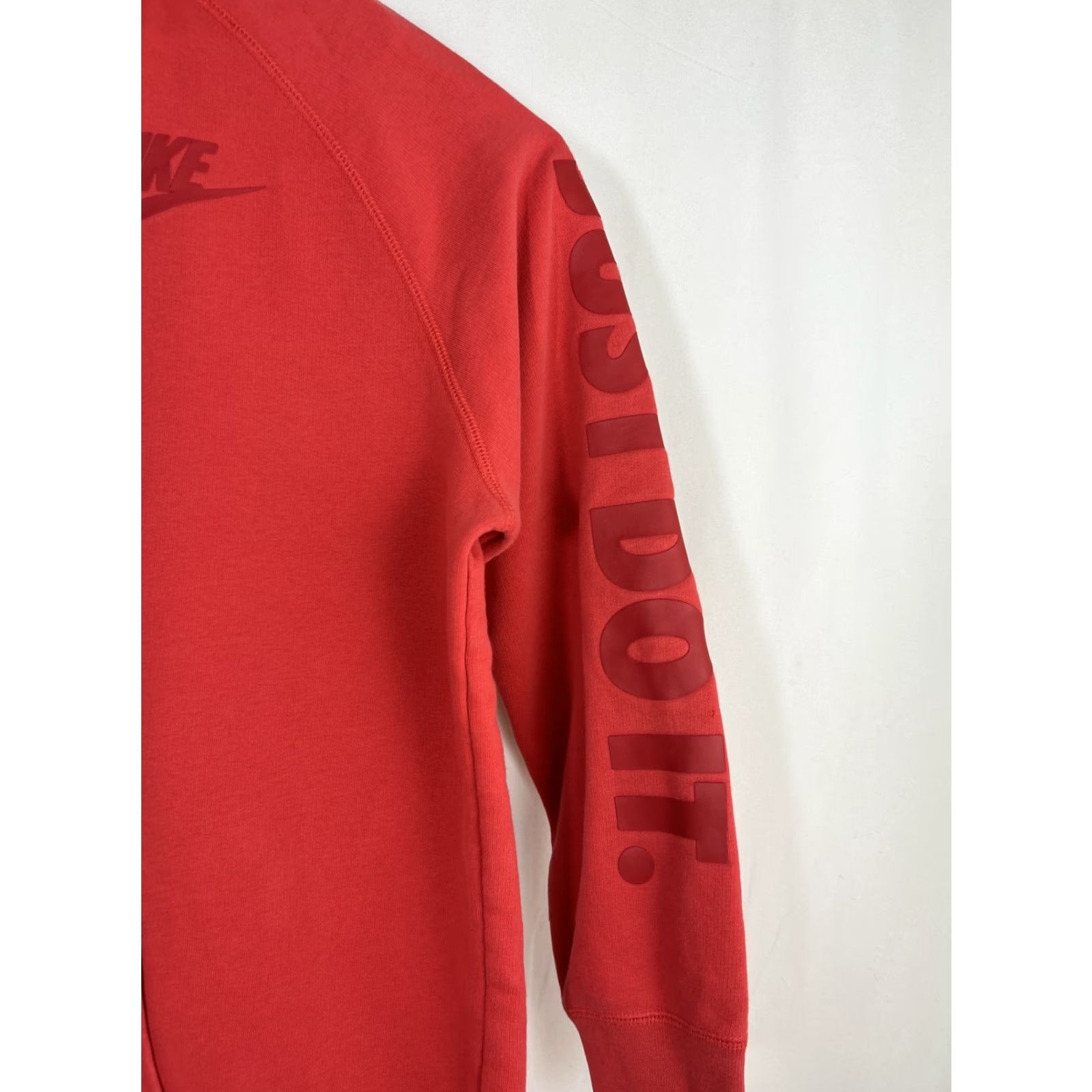 Nike Nike Mens XL Red Full Zip Hoodie Just Do It Spellout Hoodie Size US XL / EU 56 / 4 - 3 Thumbnail