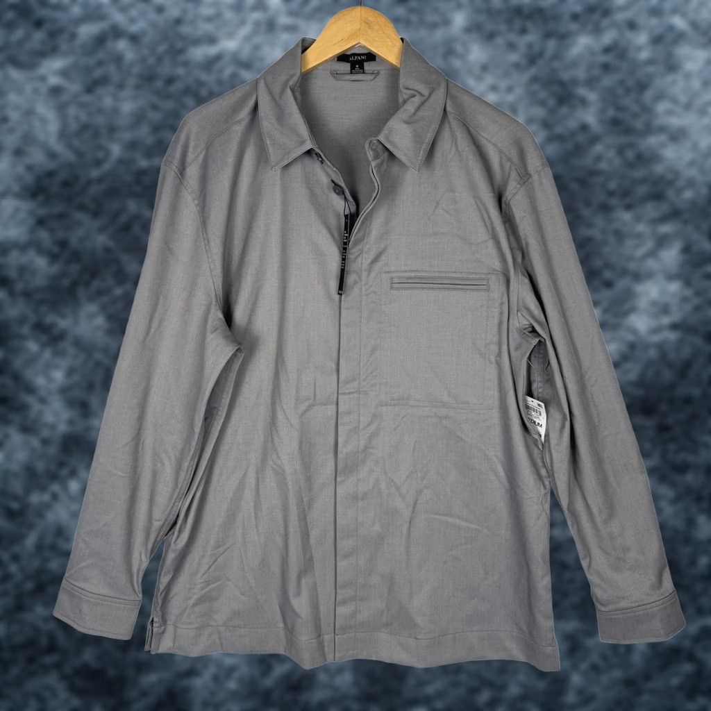 Alfani Alfani Mens M Casual Grey HT Long Sleeve Button Up Shirt Jacket Size US M / EU 48-50 / 2 - 1 Thumbnail