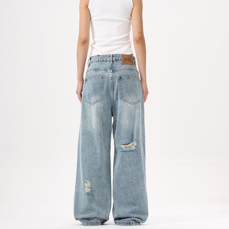 Vintage American-style patchwork ripped baggy jeans for men Size US 32 / EU 48 - 4 Thumbnail