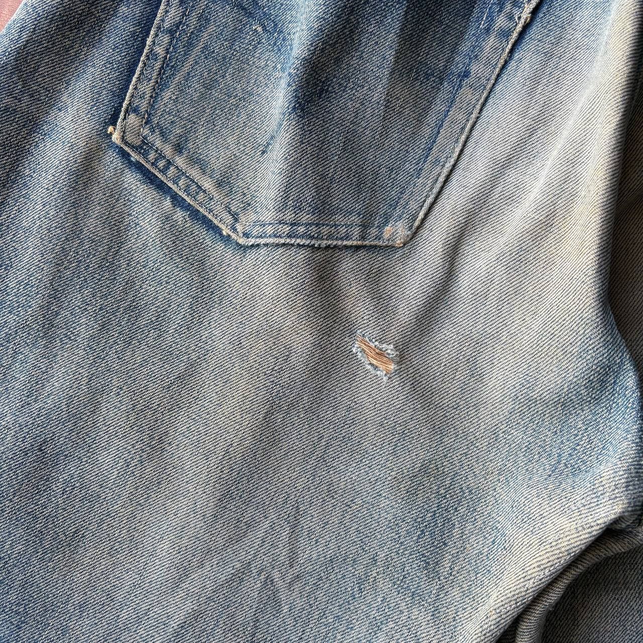 HOLLYWOOD RANCH MARKET Vintage 90’s HR Market Selvedge Distress Mud Wash Blue Pants Size US 34 / EU 50 - 14 Thumbnail
