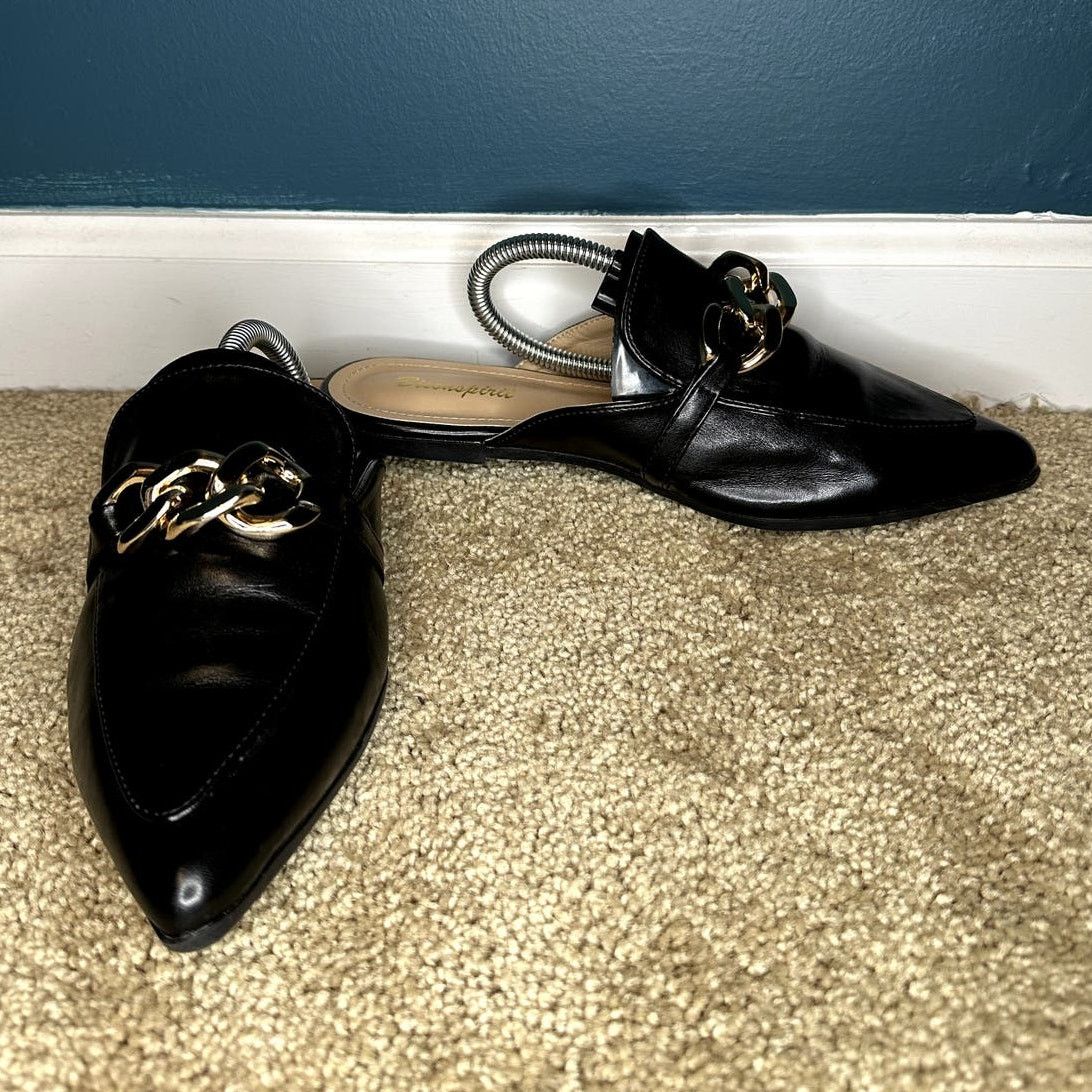 Other Bison Spirit Slip On Pointed Toe Flats Loafer Mules Black 7 Size US 7 / IT 37 - 5 Thumbnail