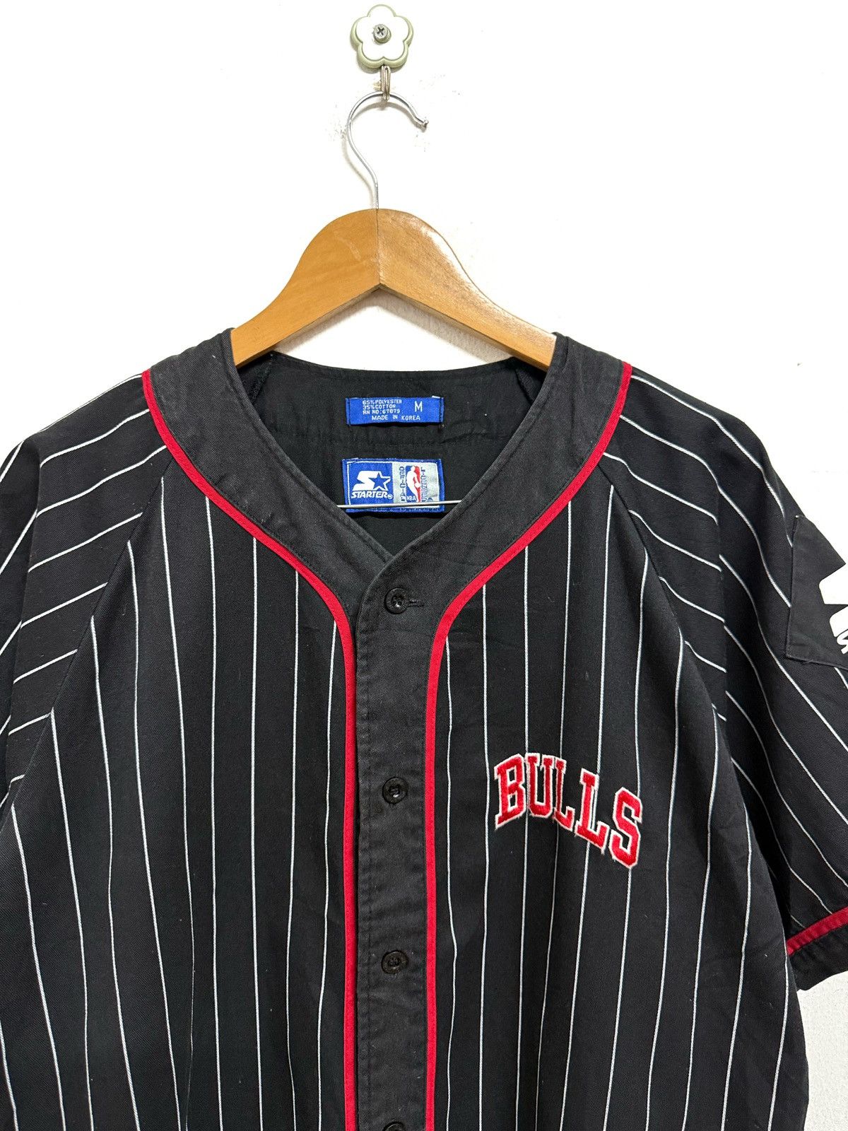 NBA × Starter × Vintage Vintage 90s Chicago Bulls Pinstripe Starter Jersey Size US M / EU 48-50 / 2 - 2 Thumbnail