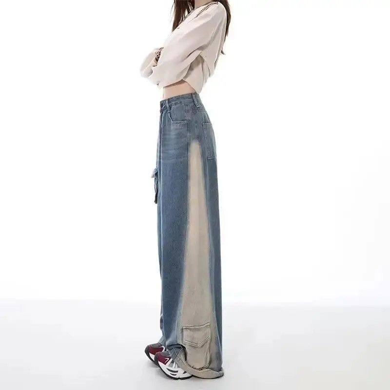 Japanese Brand Retro color blocked loose wide leg jeans Size US 30 / EU 46 - 4 Thumbnail