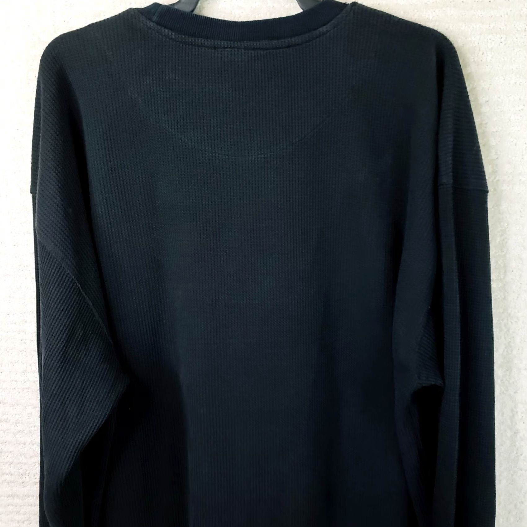 Vintage Access Men T-Shirt 5XL Black Waffle Knit Thermal Long Sleeve Crewneck Big & Tall Size US XXL / EU 58 / 5 - 6 Thumbnail