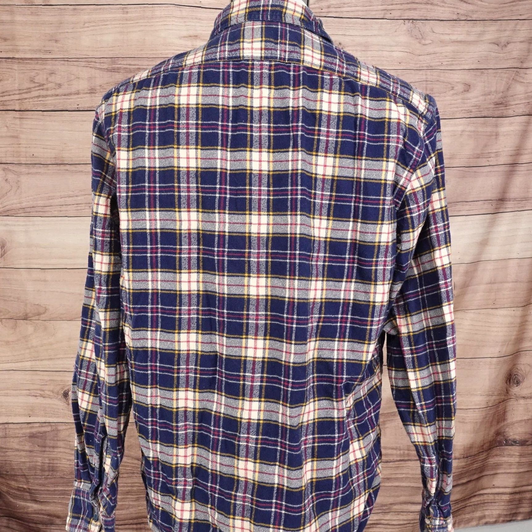 J.Crew VINTAGE J.CREW Shirt Men Large Flannel Plaid Button-Down Casual Workwear Outdoor Blue Yellow Size US L / EU 52-54 / 3 - 4 Thumbnail