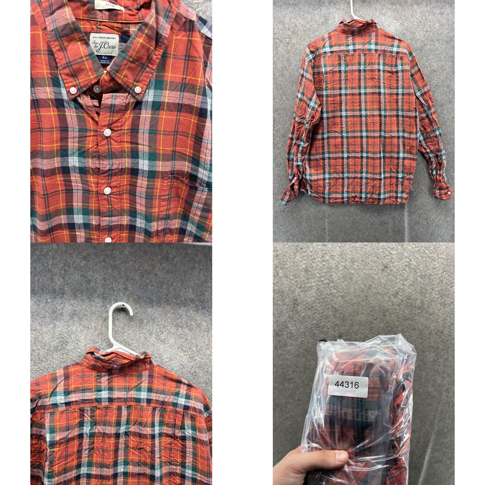 J.Crew J Crew Shirt Mens XL Red Plaid Button Down Slim Fit Cotton Long Sleeve Casual Size US XL / EU 56 / 4 - 8 Thumbnail