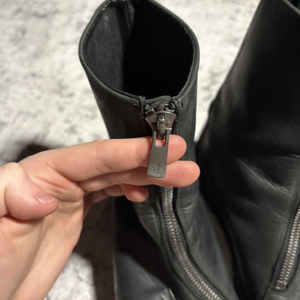 RIPVANWINKLE RIPVANWINKLE Spiral Zip Leather Creeper Boots Black | 40 Size US 9 / EU 42 - 4 Thumbnail