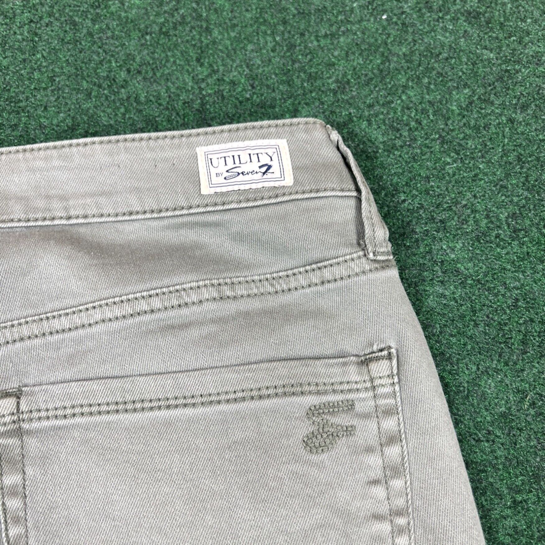 Vintage Utility by Seven7 Size 6 Green Denim pants jeans Size 28" / US 6 / IT 42 - 4 Thumbnail