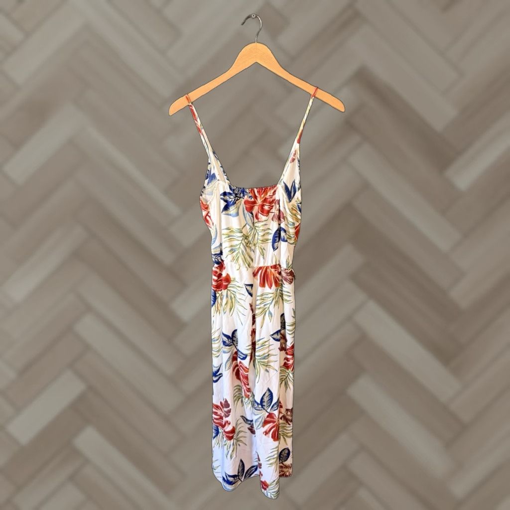 Vintage SEE YOU MONDAY Romper Women's Sleeveless White Floral Pattern Size M Size 32" / US 10 / IT 46 - 1 Thumbnail