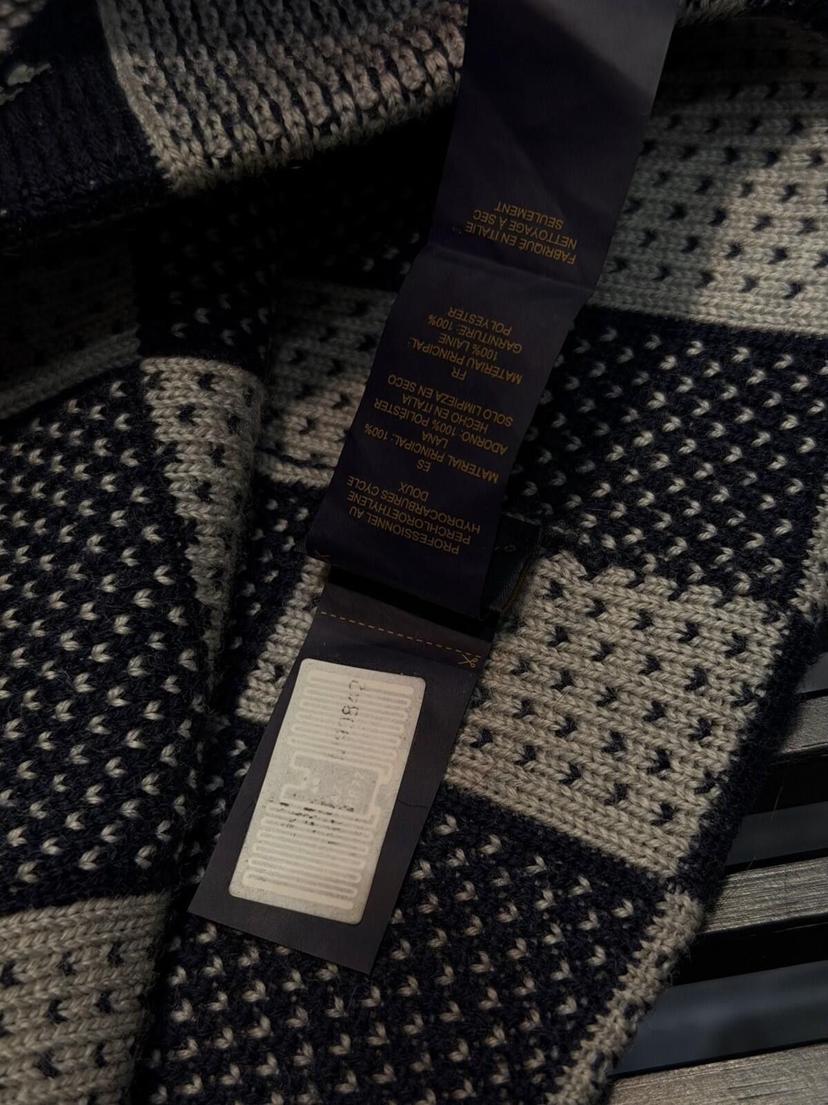 Louis Vuitton Louis Vuitton Men's Knit Beanie Hat LV $595 Blue Grey Size ONE SIZE - 9 Thumbnail