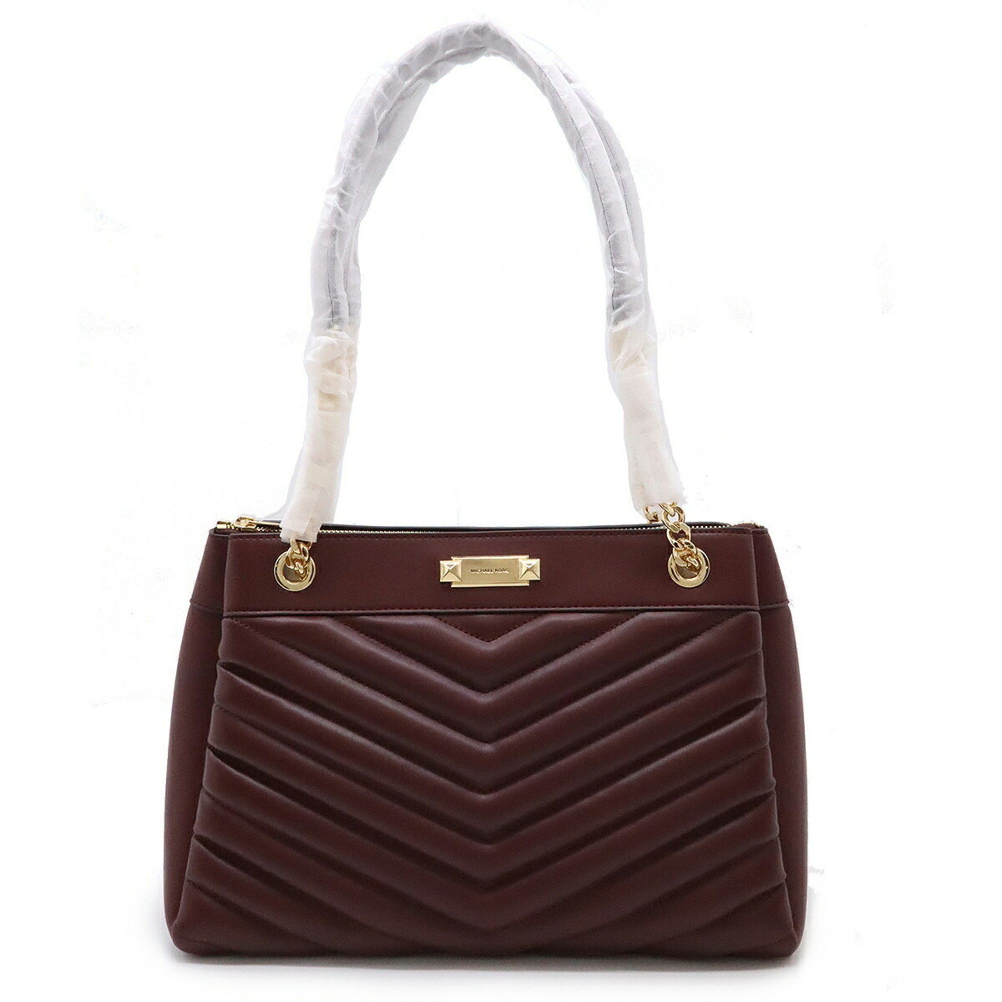 Michael Kors Whitney Medium Chain Shoulder Tote Bag Leather Oxblood Bordeaux 35R4Gwht6U, Women's