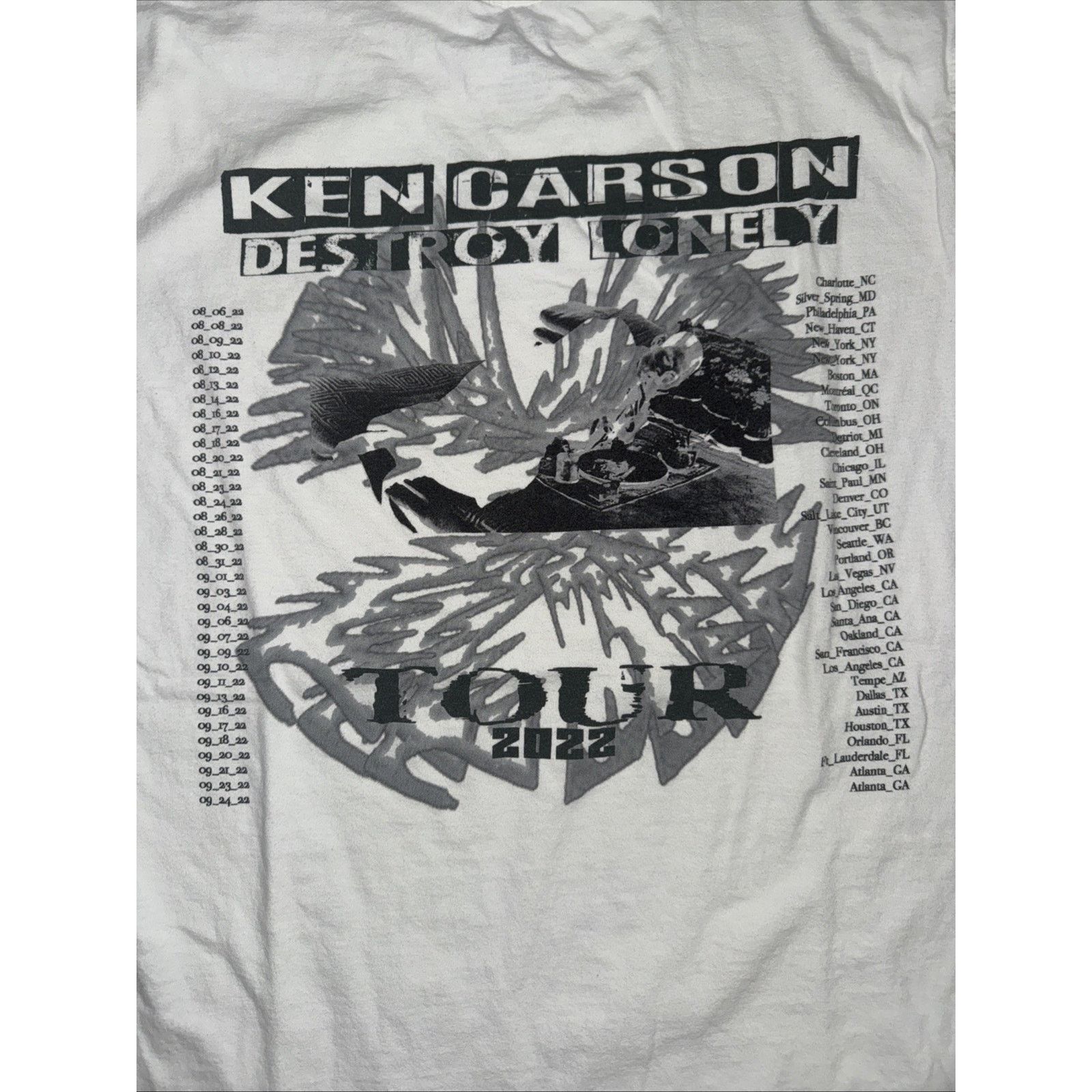 Band Tees × Rap Tees Ken Carson x Destroy Lonely Tour T-Shirt White L 21x28 Opium Size US L / EU 52-54 / 3 - 2 Thumbnail