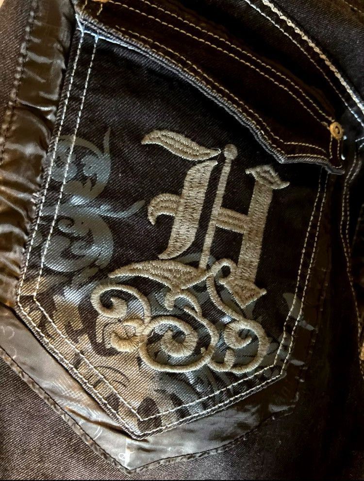 Japanese Brand × Vintage Black Embroidered Whit stitch Jeans Size US 32 / EU 48 - 3 Thumbnail