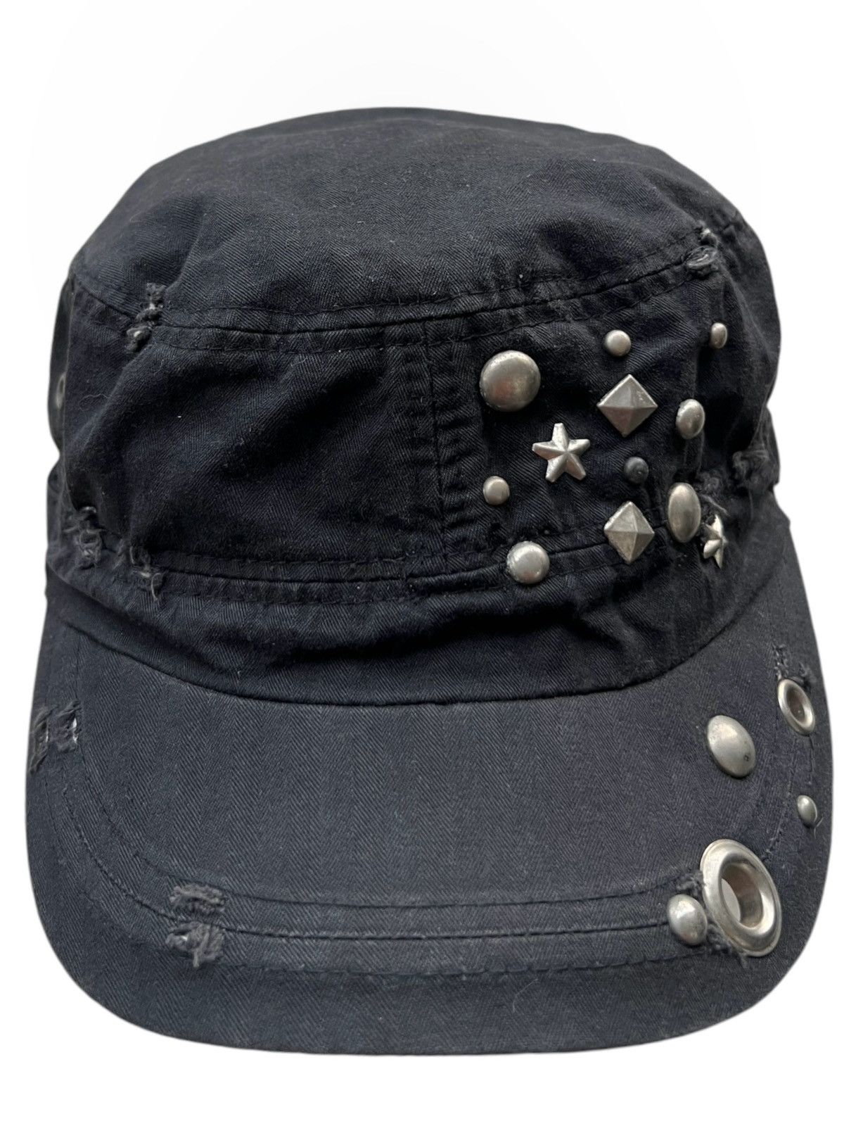 If Six Was Nine Vintage Japan Gothic Punk Spike Black Hat Size ONE SIZE - 2 Thumbnail