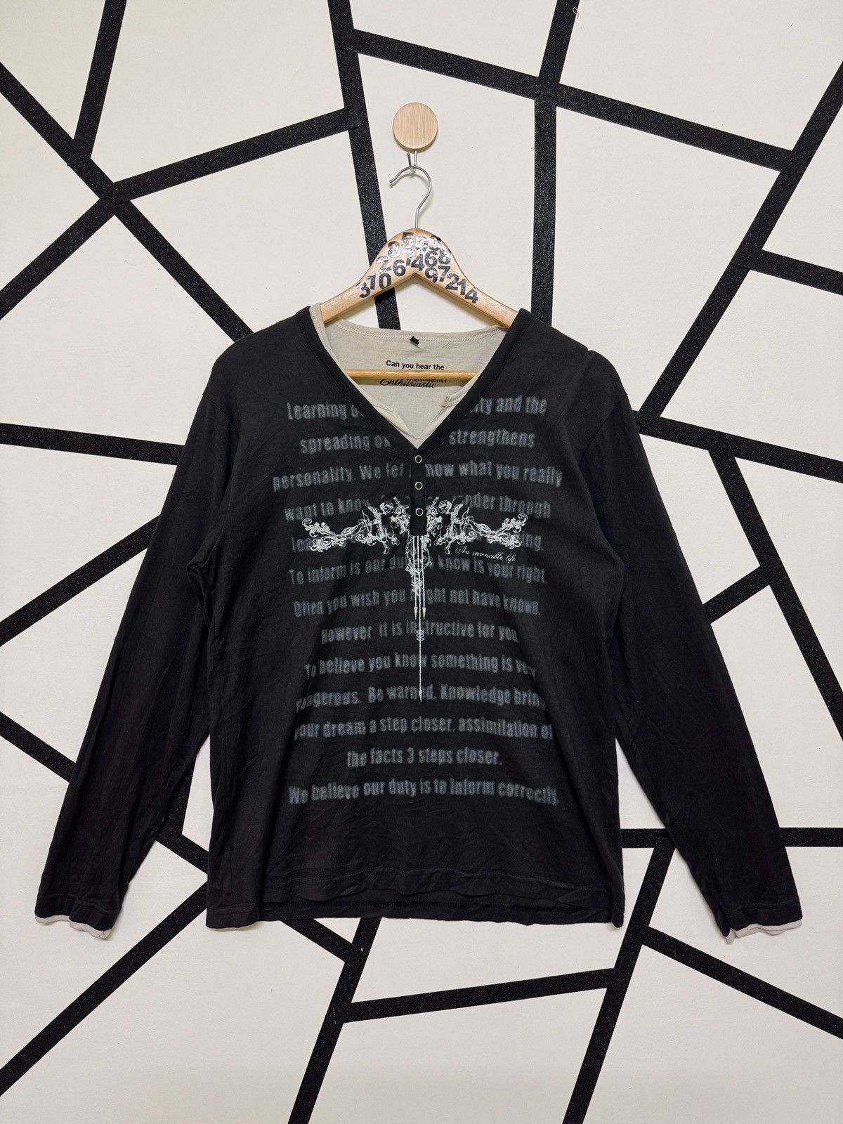 If Six Was Nine ENTHUSIASTIC Punk Poem Long Double Layer Style Sleeve Size US M / EU 48-50 / 2 - 1 Thumbnail