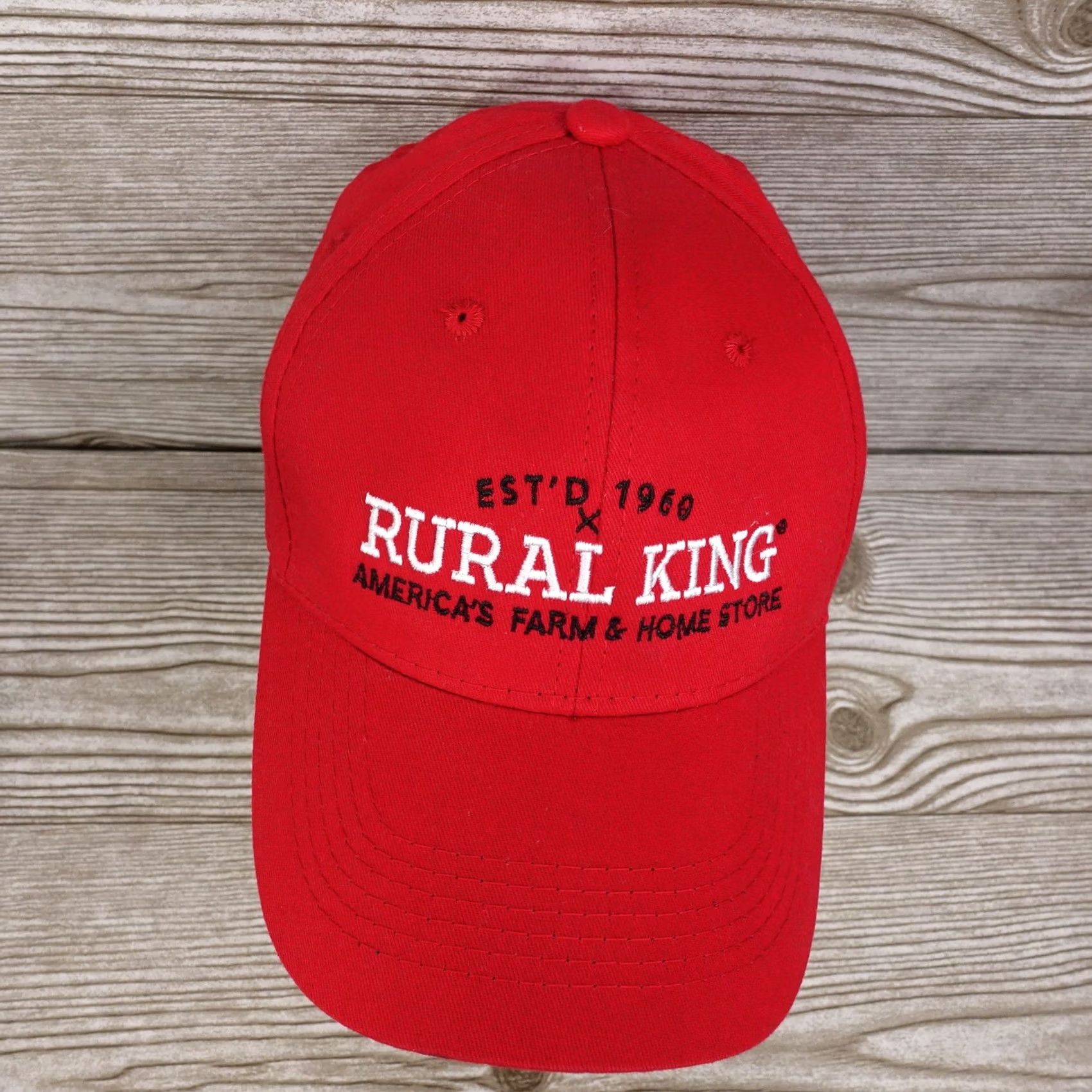 Vintage RURAL KING RED ADJUSTABLE BASEBALL HAT CAP LOGO UNISEX ADULTS CAP SHIRT? Size ONE SIZE - 3 Thumbnail