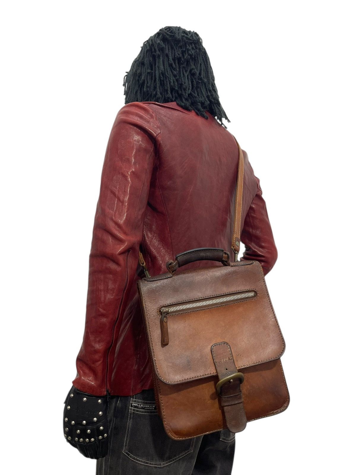 Genuine Leather Full Leather Beauty Patina Vtg Herz Japan Satchel Bag 5🟩 Size ONE SIZE - 1 Thumbnail