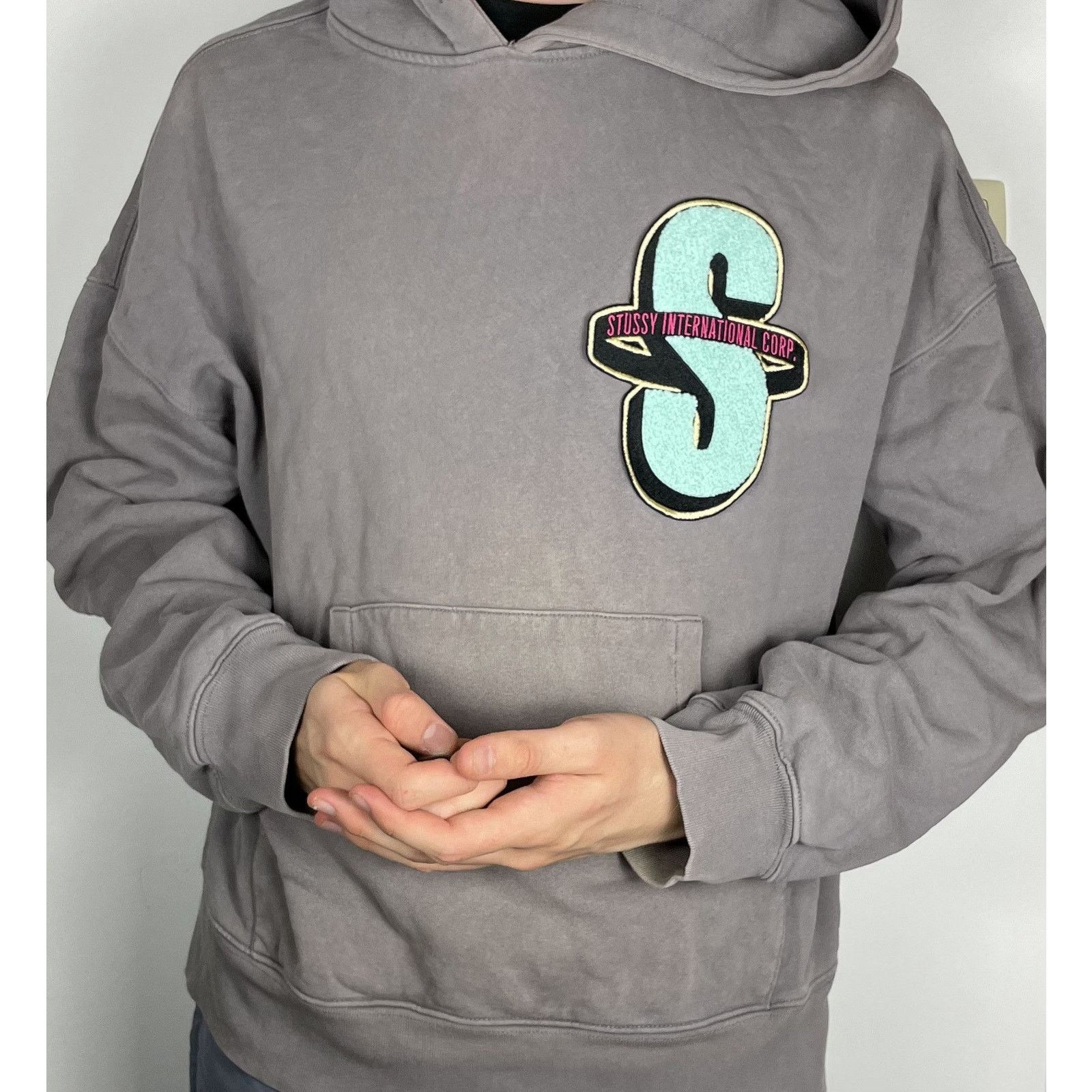 Stussy Stussy Men's Gray Cotton Long Sleeve Pullover Hoodie Small Size US S / EU 44-46 / 1 - 2 Thumbnail