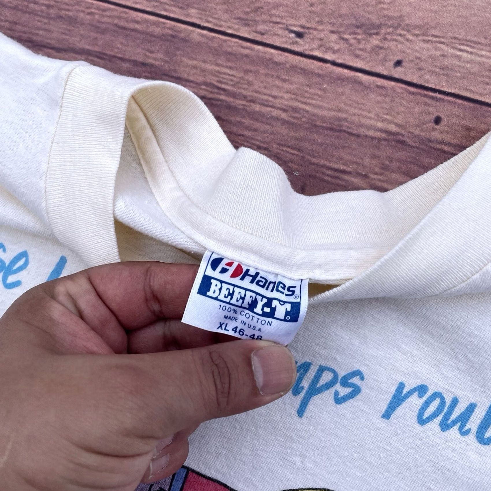 Hanes VINTAGE Hanes 80s Shirt XL White New Orleans French Tourism Jazz Art Domino Fats Mens Size US XL / EU 56 / 4 - 3 Thumbnail