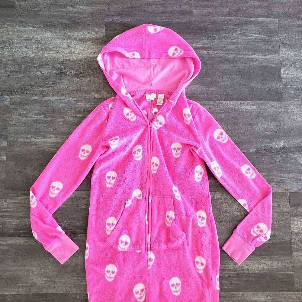Aeropostale Pink White Skull LLD Pajama Onesie Size ONE SIZE - 3 Thumbnail