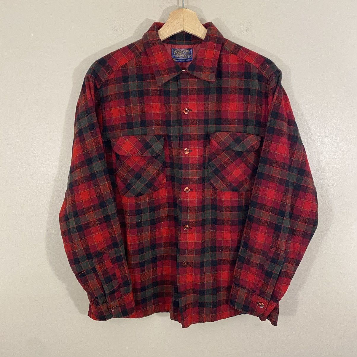 Pendleton Vintage 60s Pendleton Wool Flannel Shirt Large Size US L / EU 52-54 / 3 - 2 Thumbnail
