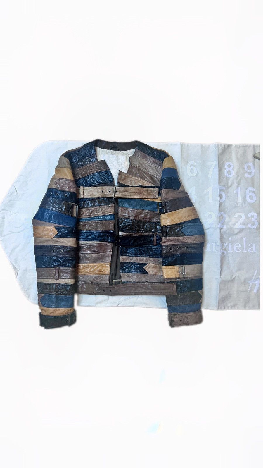 image of Maison Margiela H&m Leather Belt Jacket in Brown, Men's (Size Large)