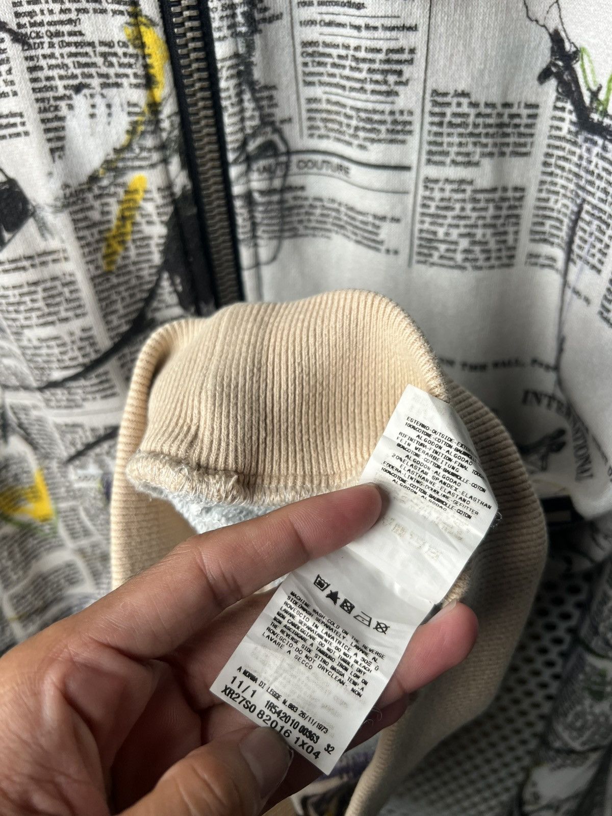 John Galliano 2010 John Galliano Gazette Newspaper Print Zip Hoodie Size US M / EU 48-50 / 2 - 9 Thumbnail