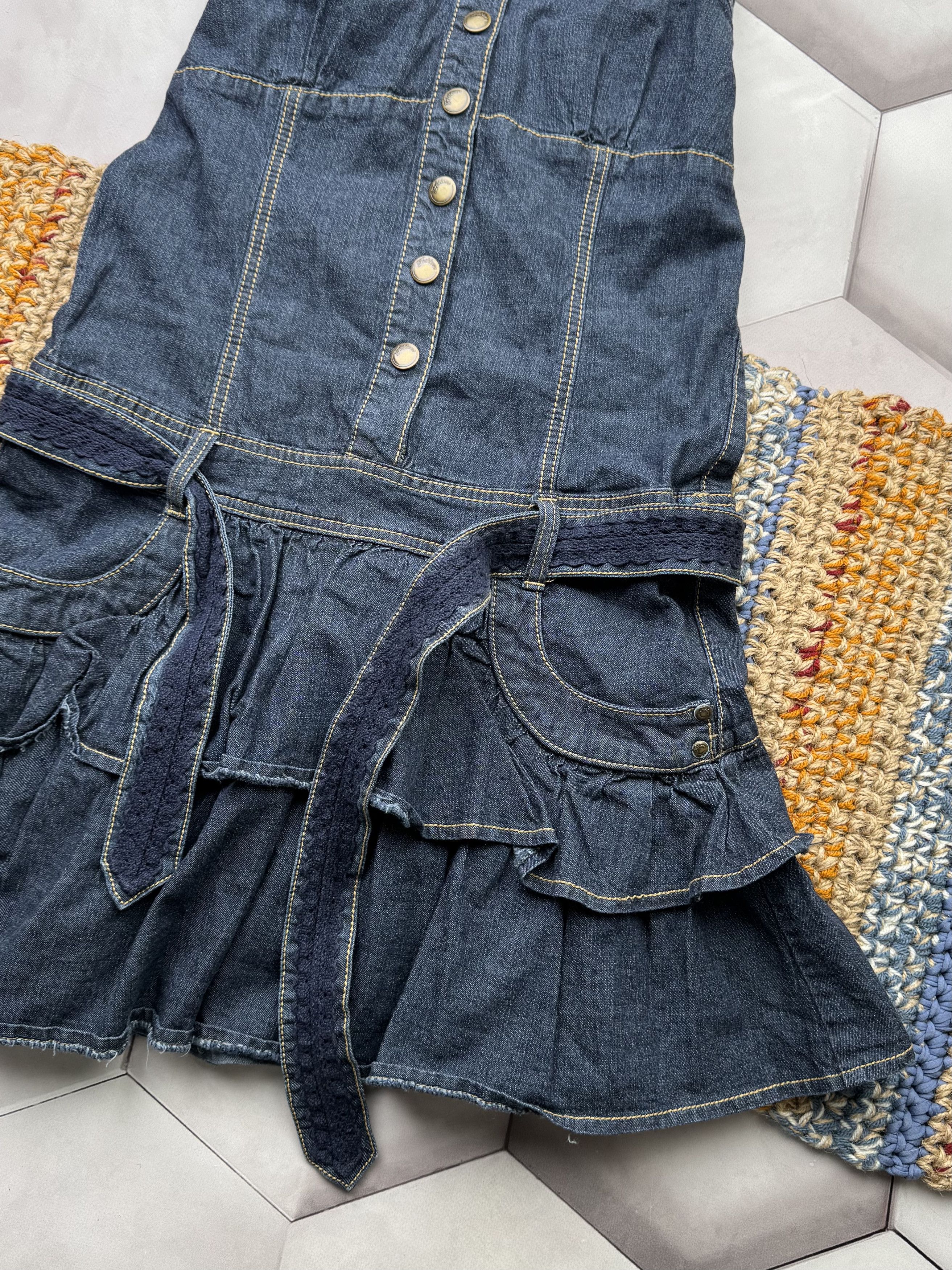 Vintage Vintage Mini Denim Dress Size S / US 4 / IT 40 - 4 Thumbnail